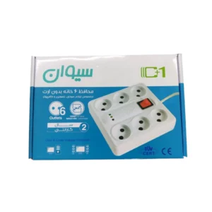 محافظ برق صوتی و تصویری ۶ خانه سیوان کابل ۱.۸ متری – استاندارد