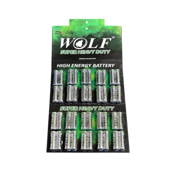 باتری قلمی ولف Wolf Super Heavy Duty R6P AA - بسته ۲۰ جفت