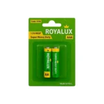 باتری نیم قلمی AAA رویالوکس (پارس شعاع) مدل Super Heavy Duty - بسته ۱۲ عددی